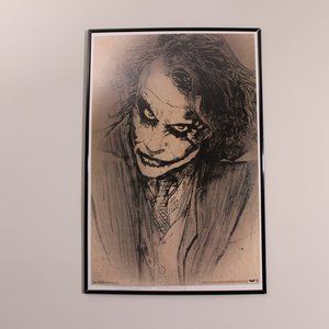 RARE Y2K The Dark Knight Joker Poster Heath Ledger Gothic Wall Art